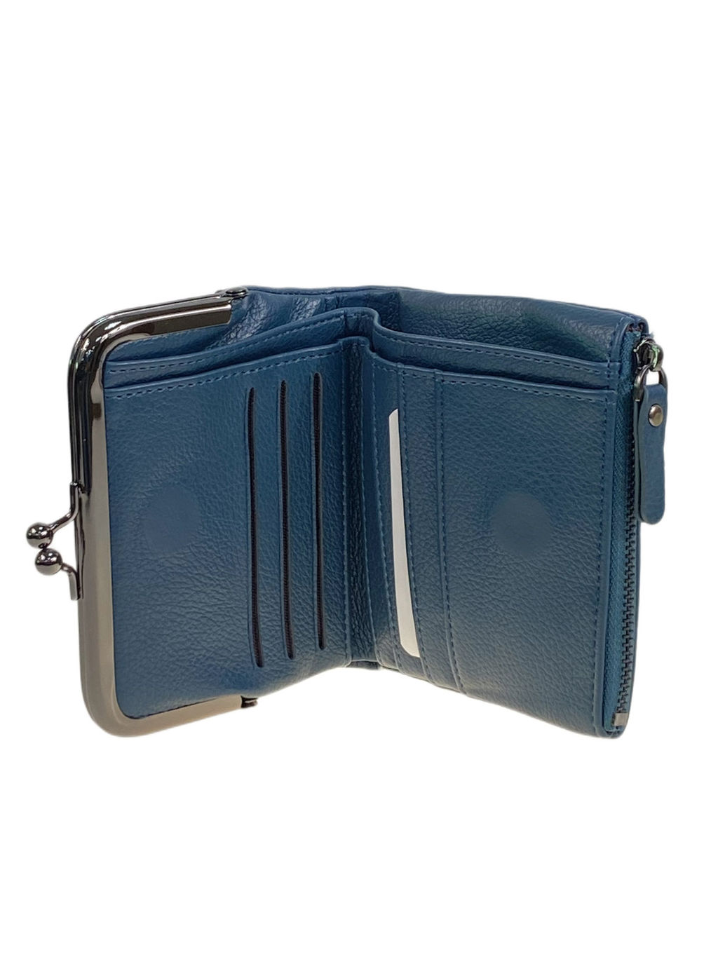 Женское портмоне из натуральной кожи, цвет синий - Greta фото 2