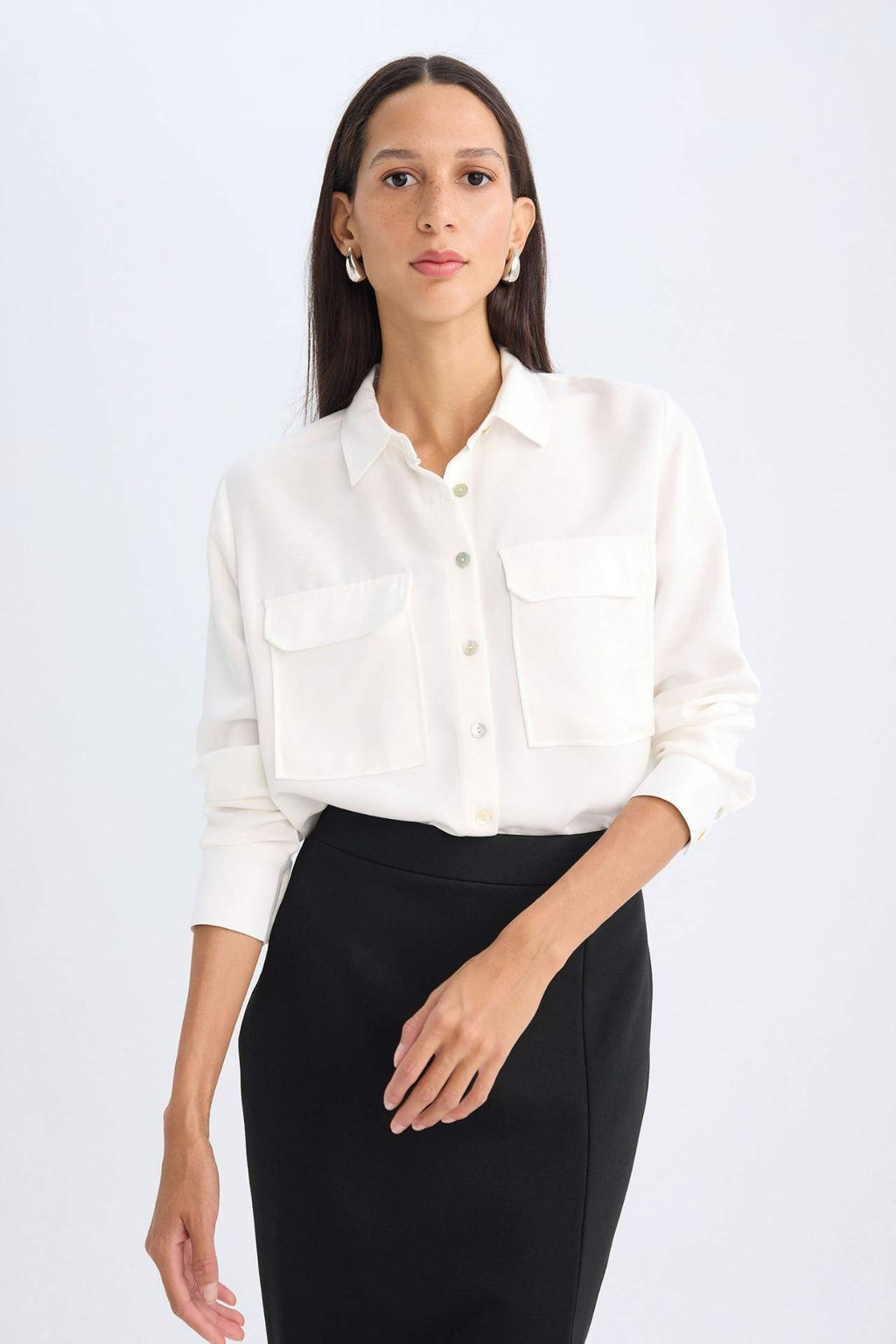 Regular Fit Dokulu Uzun Kollu Gomlek - Defacto фото 2