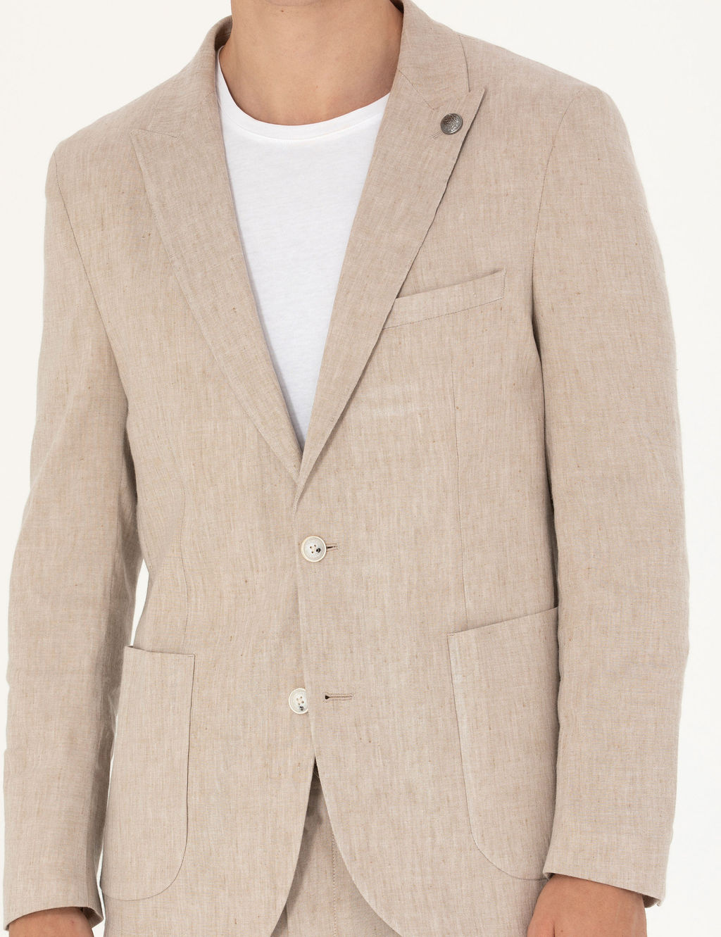 A__k Kahverengi Ekstra Slim Fit Keten Kar___ml_ Tak_m Elbise