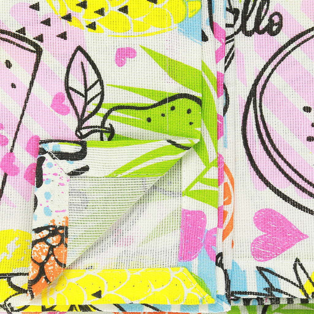 Скатерть 120х145см ФрешФут б/з, длина стола до 105см, на 4 персоны, рогожка (хлопок 100%) 171г/м2, упаковка классическая, пакет ПВХ 28х41см, Домашняя мода (Россия)  фото 2