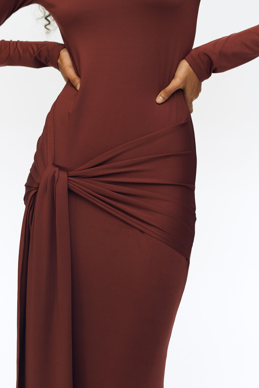 Tie-detail jersey dress - H&m фото 6
