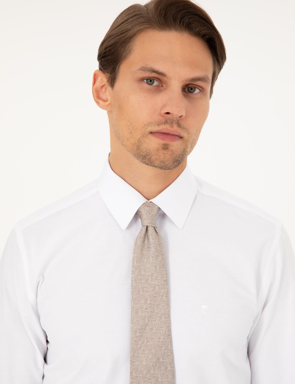 Beyaz Slim Fit Uzun Kollu Basic G_mlek - Pierre cardin фото 2