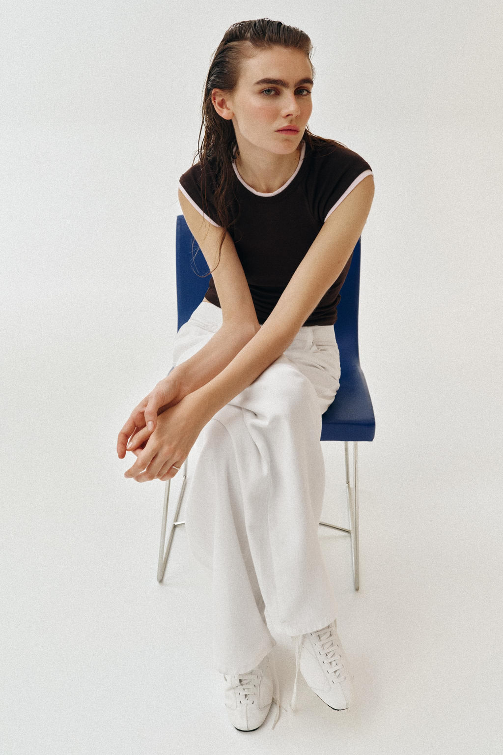 CAMISETA EFECTO DOBLE MANGA CORTA / Chocolate - Zara фото 2