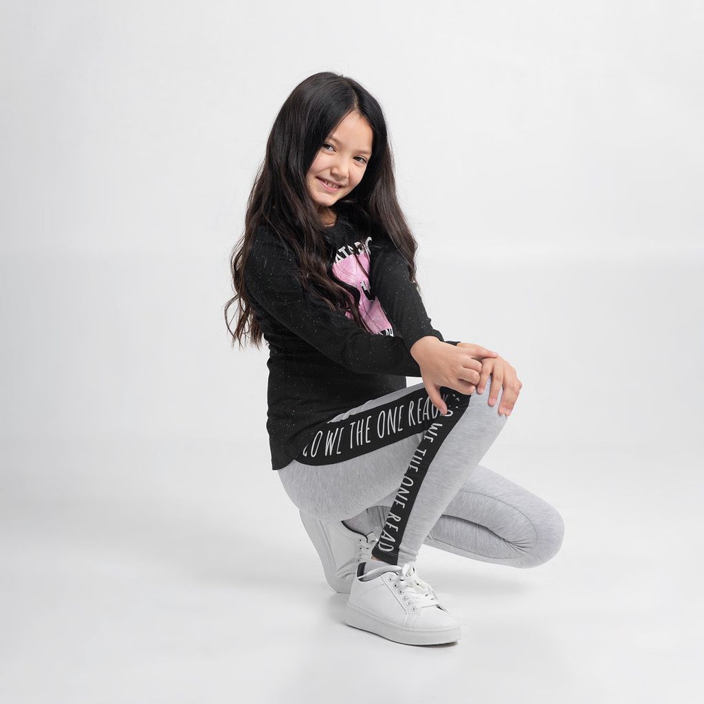 CRB wear/CWJG 70130-11-296 Брюки модель леггинсы для девочки, светло-серый меланж/Ex.Cherubino  фото 4