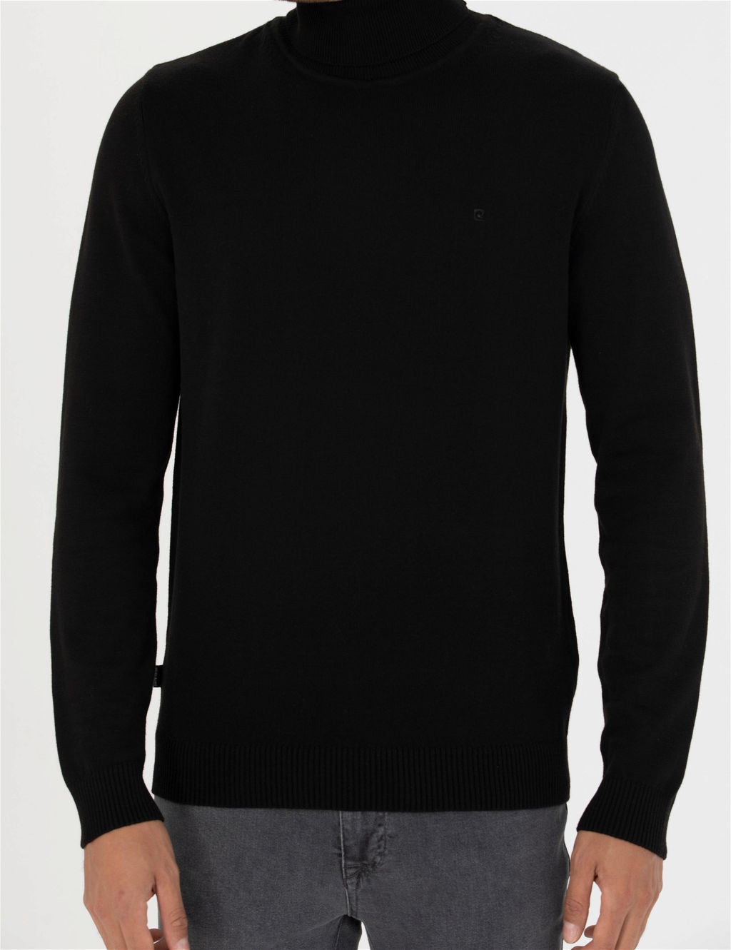 Siyah Slim Fit Bal_k__ Yaka Basic Triko Kazak - Pierre cardin фото 6