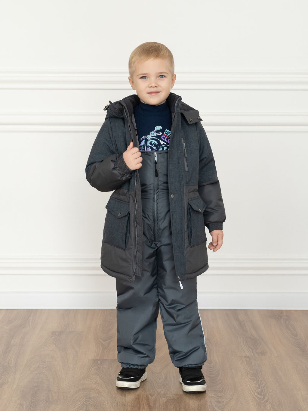 Куртка детская зимняя графит