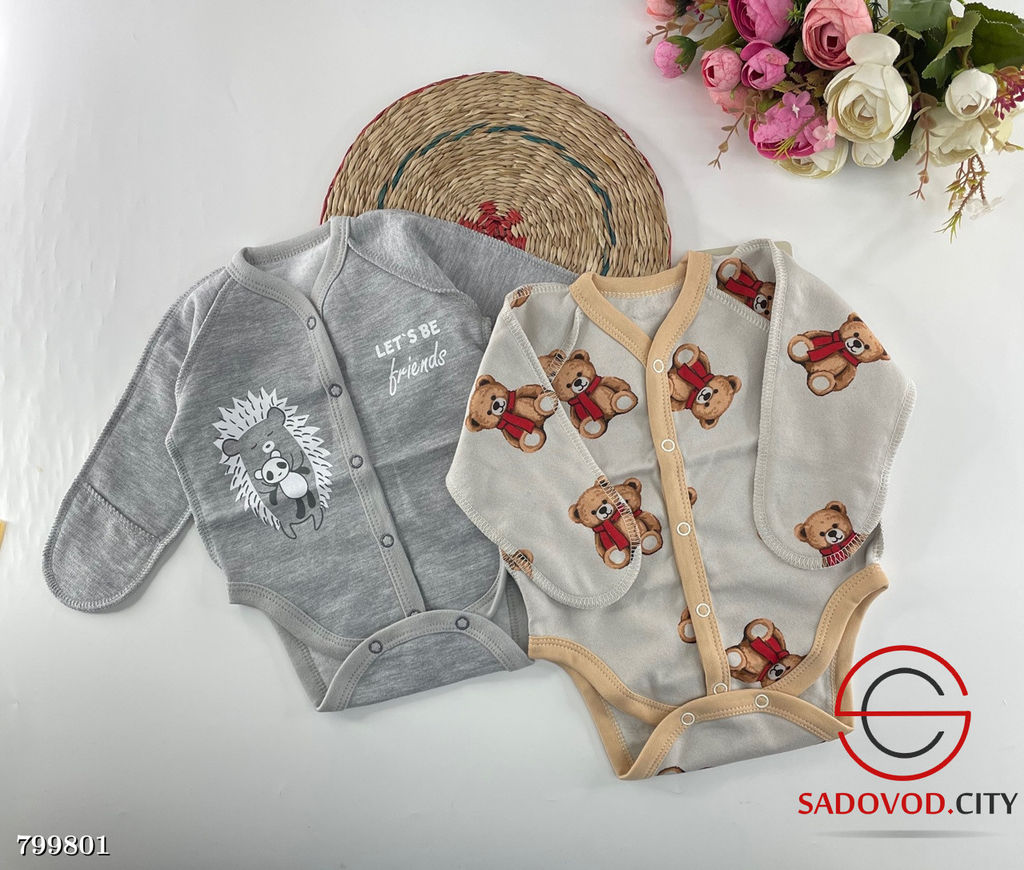 Боди с длинными рукавами для новорождённых