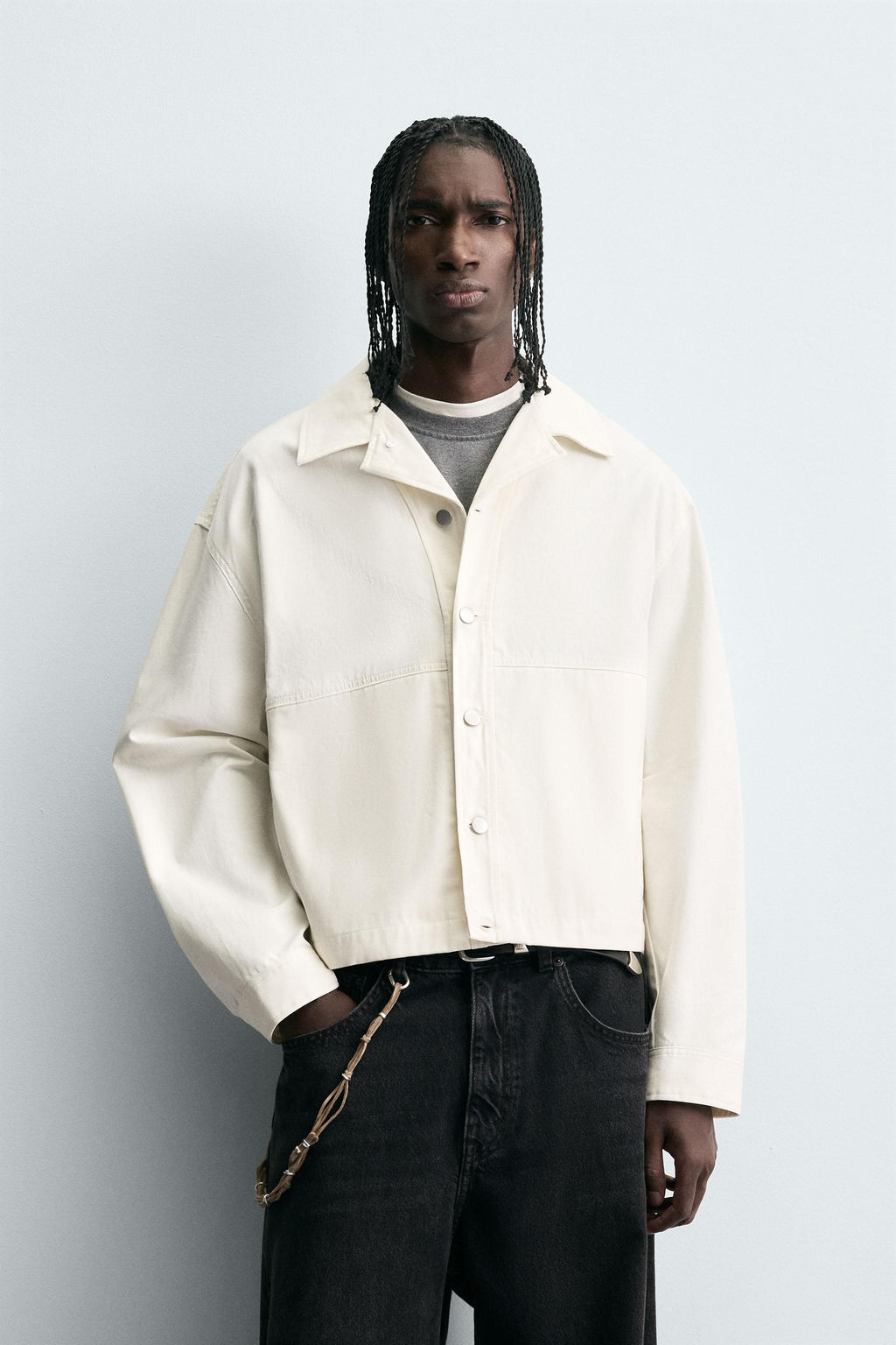 TEXTURED CROPPED FIT OVERSHIRT - Zara фото 2