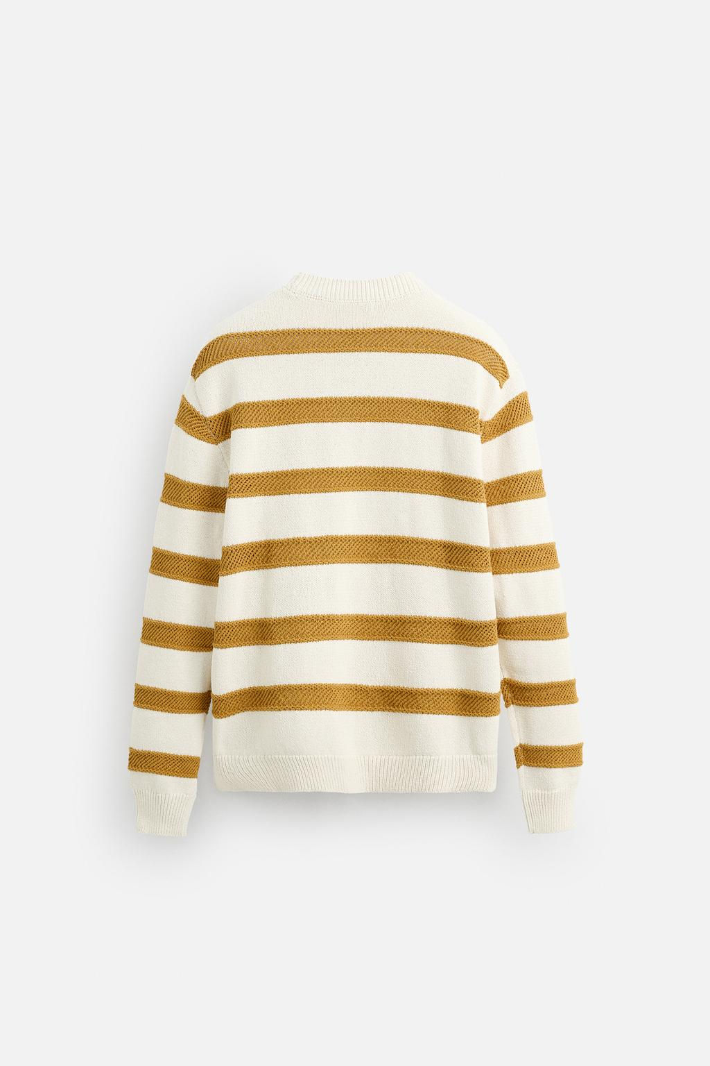OPEN KNIT TEXTURED STRIPE JUMPER - Zara фото 7