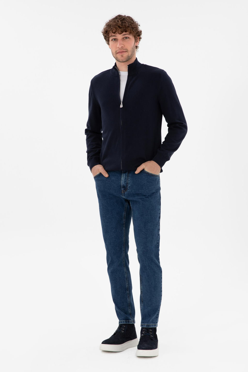Мужской темно -синий базовый трикотаж кардиган Неожиданная скидка в корзине - U.s. polo assn фото 4