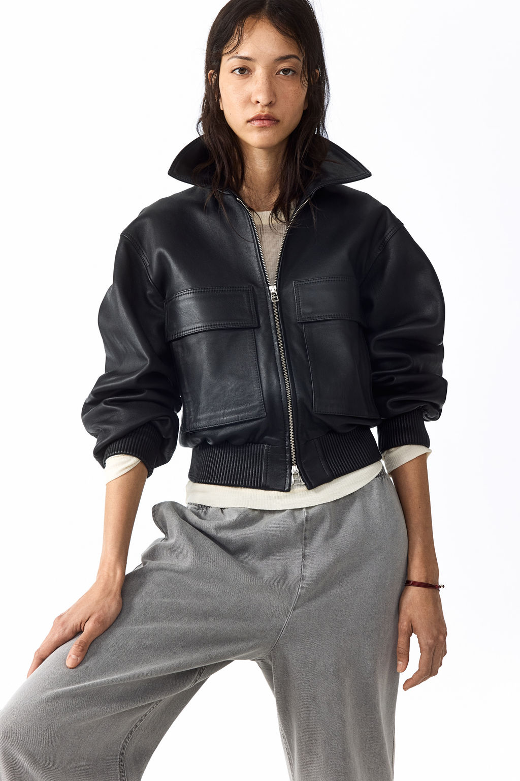 Pantal?n denim con cord?n de ajuste - H&m фото 7