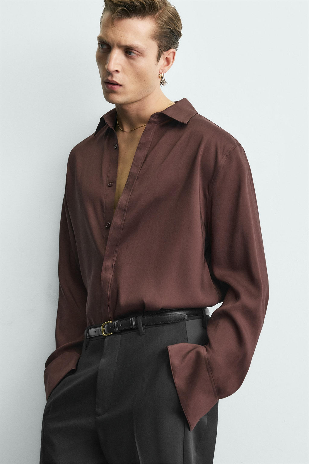 RELAXED FIT 100% SILK SHIRT LIMITED EDITION - Zara фото 5