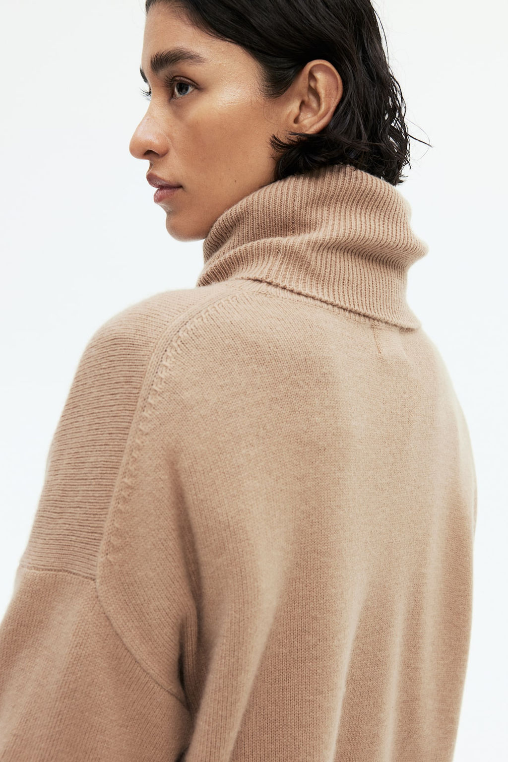 Jersey de cuello alto en mezcla de cachemira - H&m фото 4