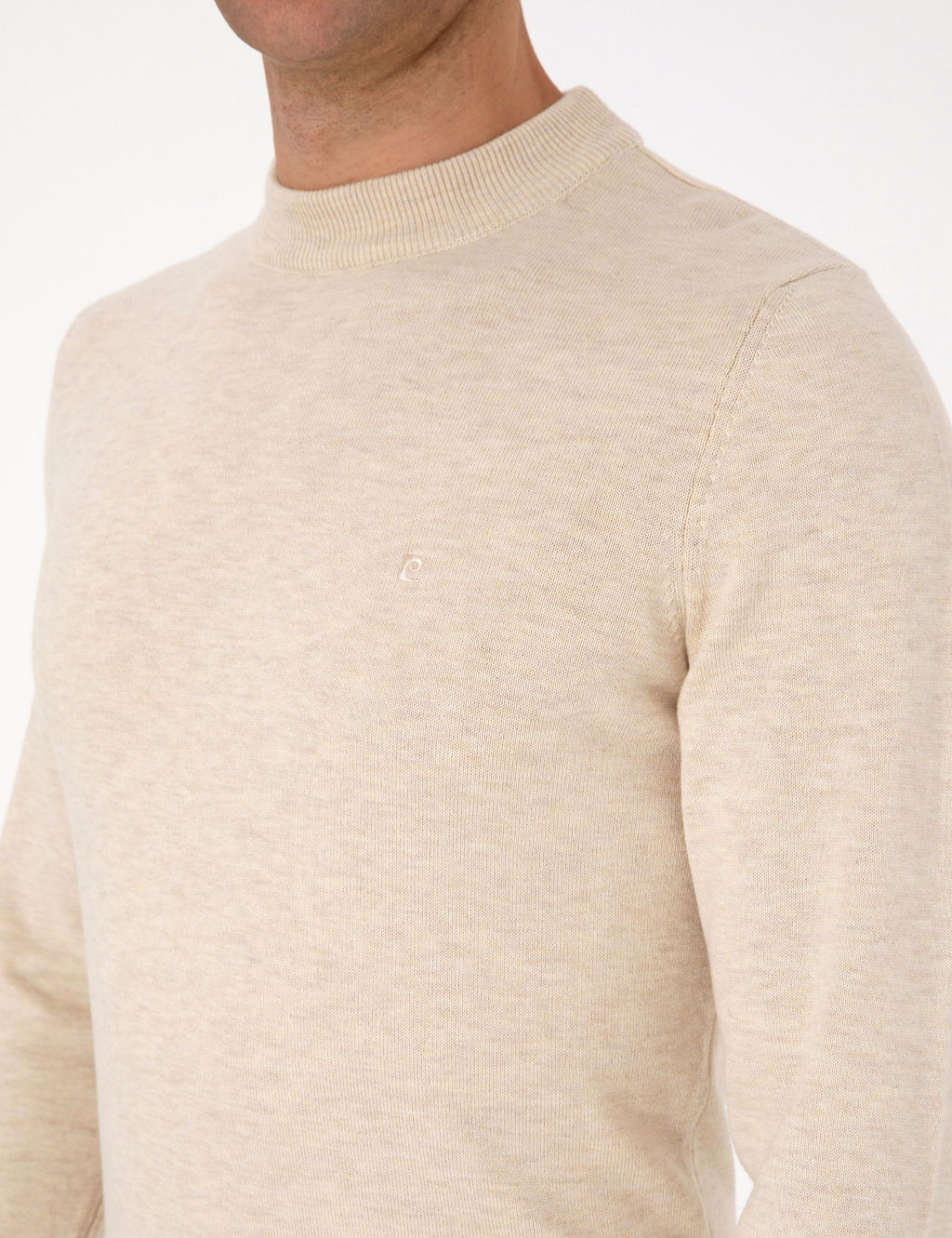 Krem Melanj Slim Fit _eyrek Yaka Basic Triko Kazak - Pierre cardin фото 7