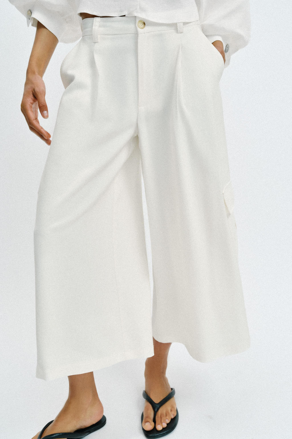 PANTAL?N CULOTTE BOLSILLOS / Crudo - Zara фото 4