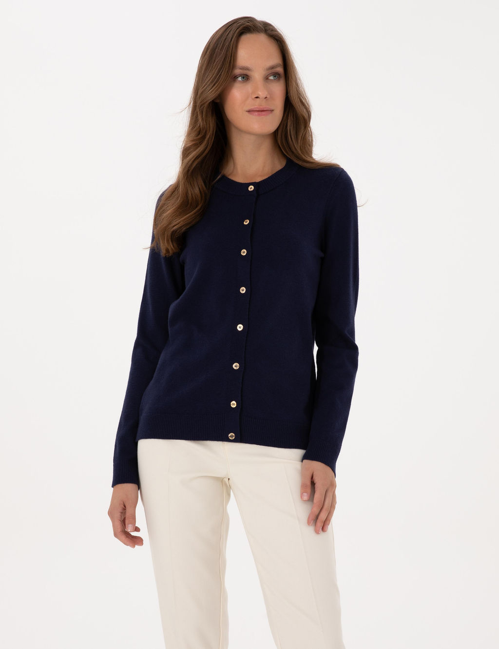 Lacivert Slim Fit Triko H_rka