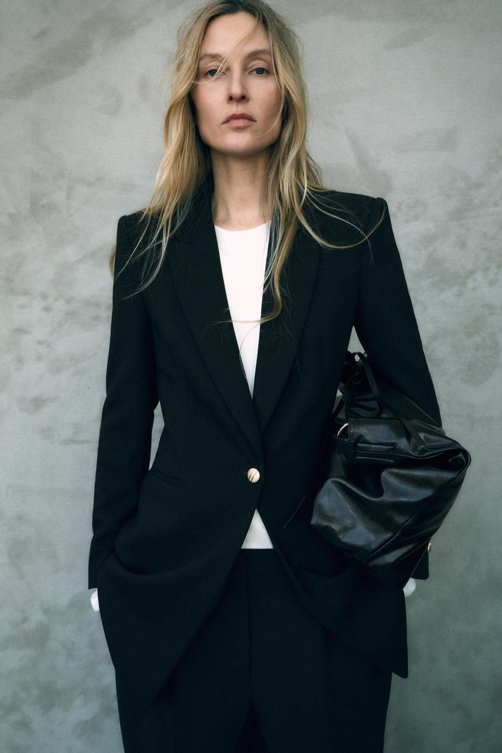 LONG BLAZER WITH SHOULDER PADS - Zara фото 2