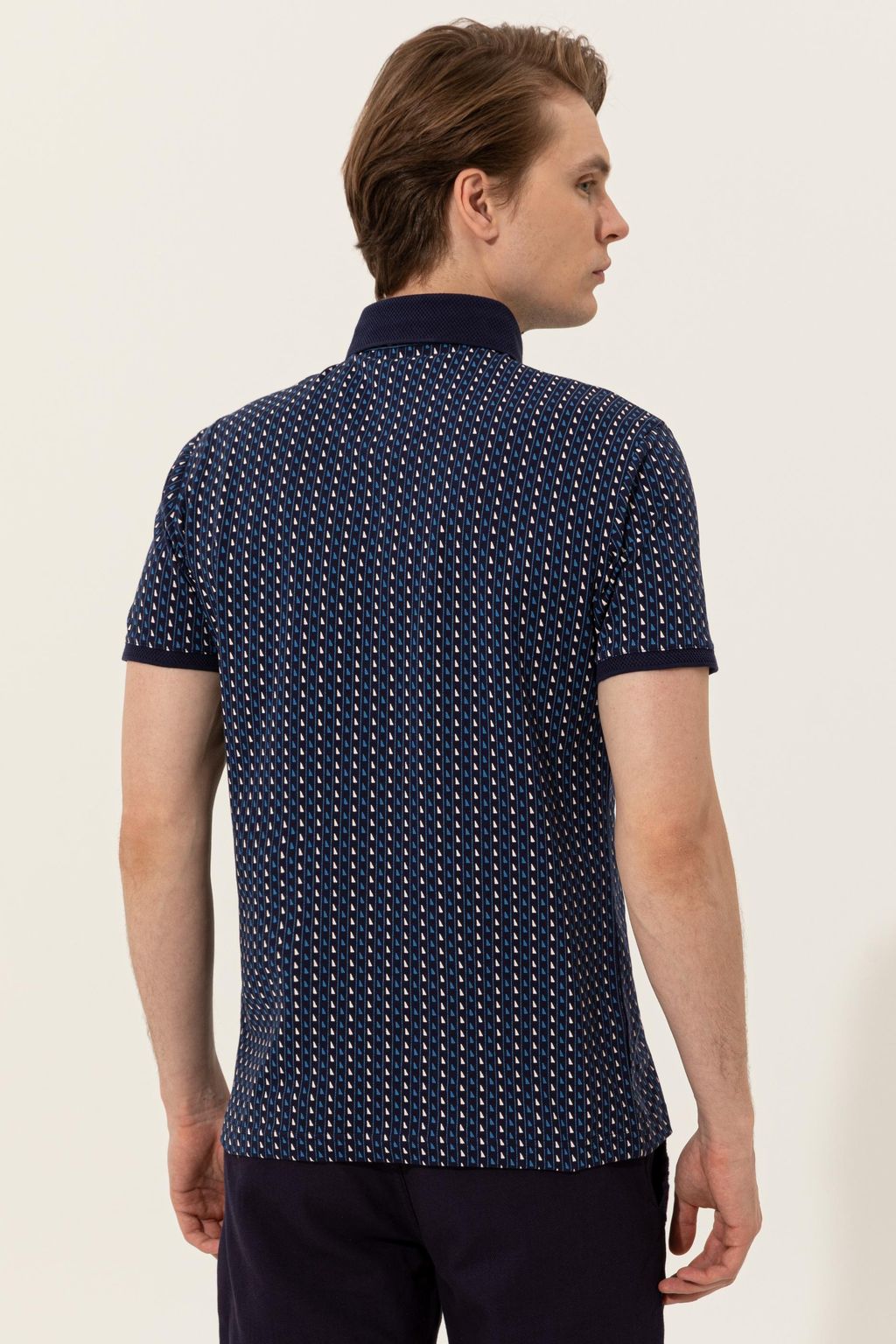 U. S. Polo Assn Мужская темно-синяя футболка с воротником-поло - U.s. polo assn фото 5