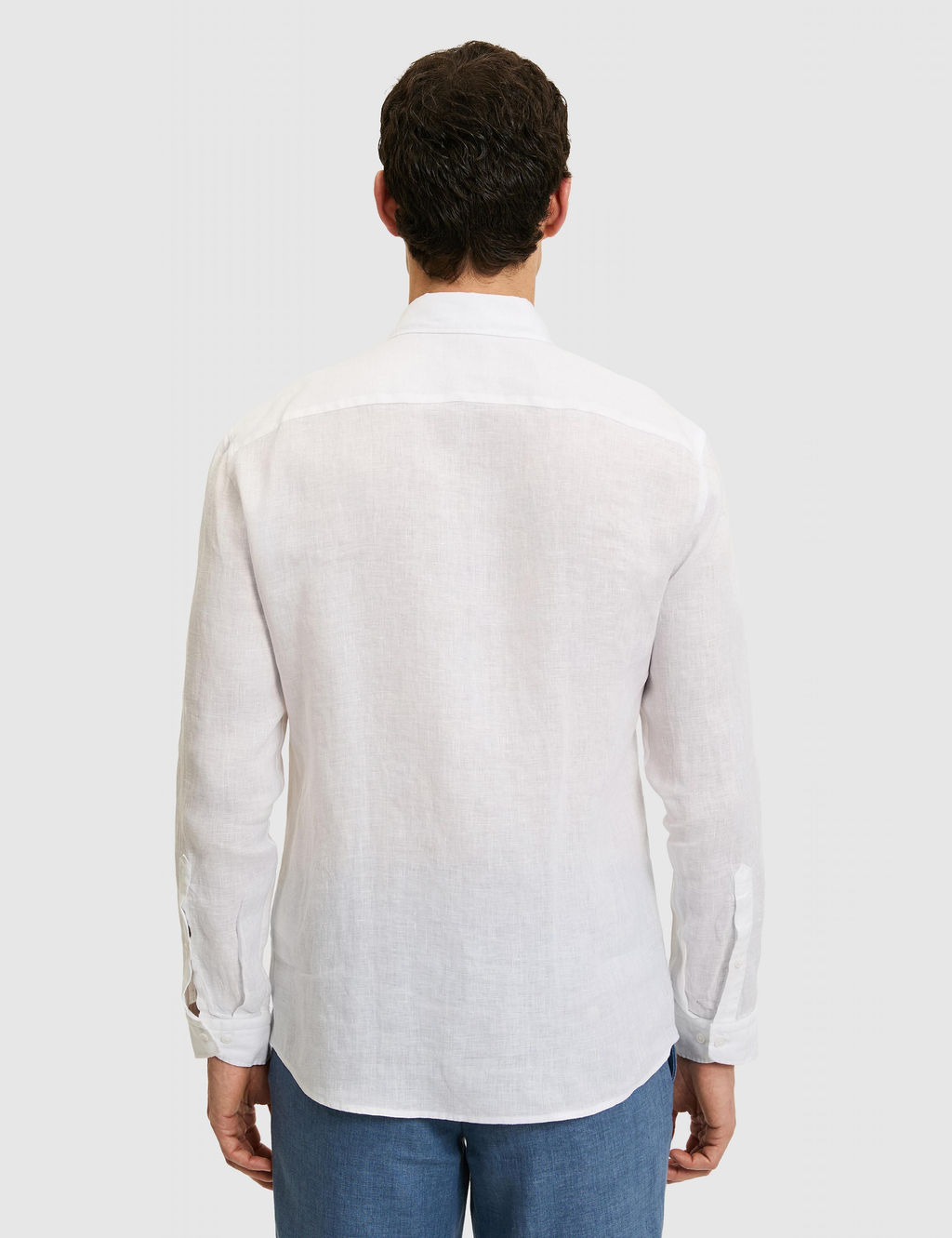 Beyaz Regular Fit %100 Keten G_mlek