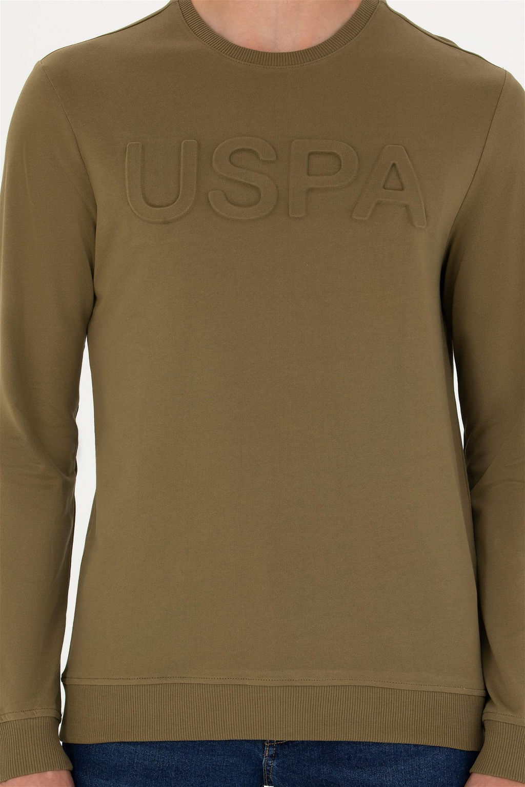 Мужской базовый свитшот цвета хаки Неожиданная скидка в корзине - U.s. polo assn фото 6