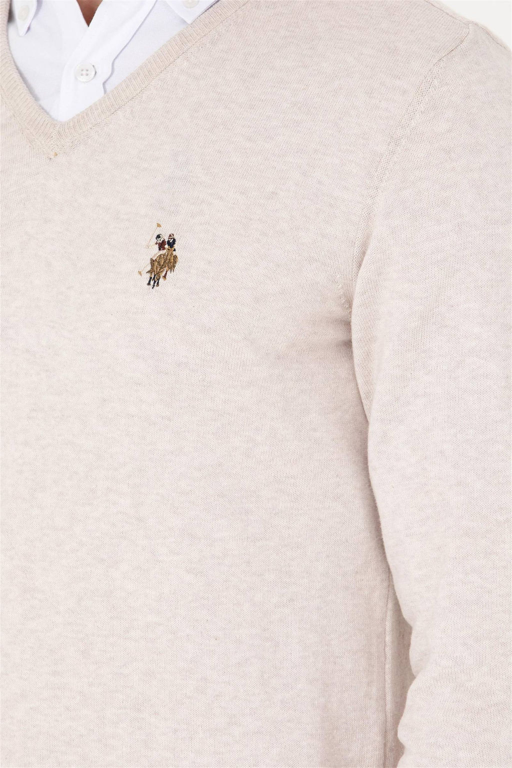 U. S. Polo Assn Мужской базовый свитер из каменного меланжа - U.s. polo assn фото 7