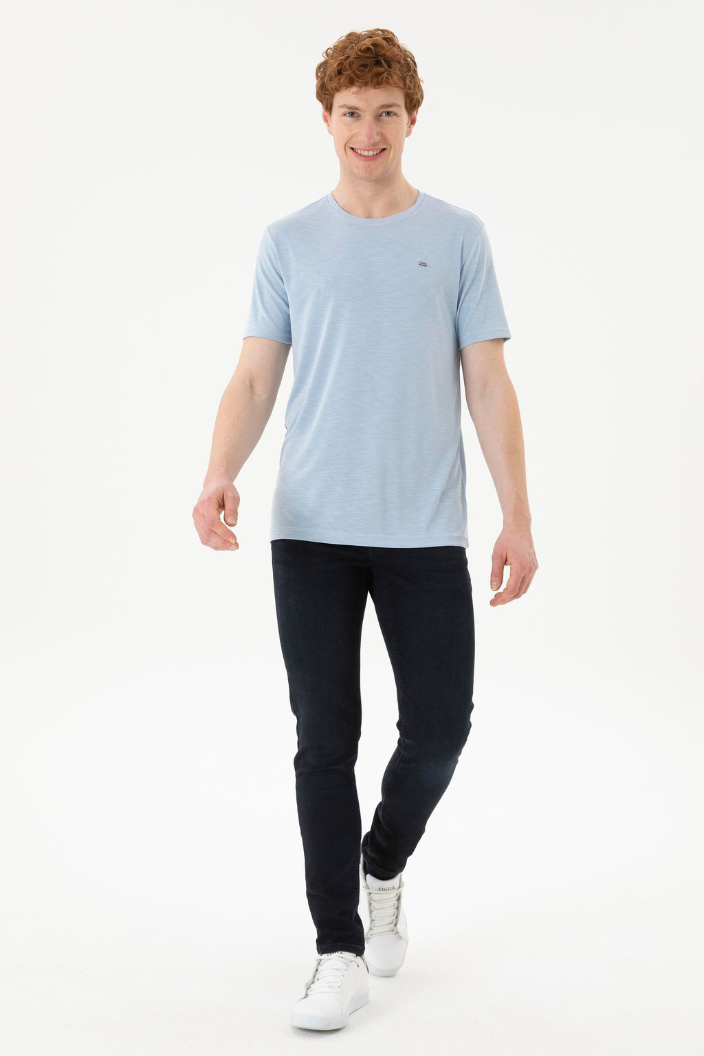 Мужская голубая базовая футболка - U.s. polo assn фото 11