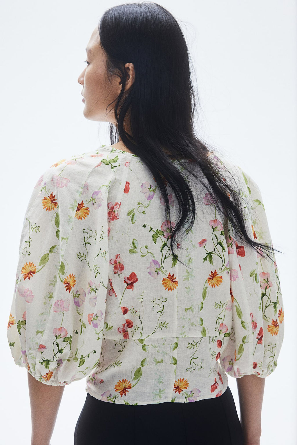 Blusa en mezcla de lino - H&m фото 4