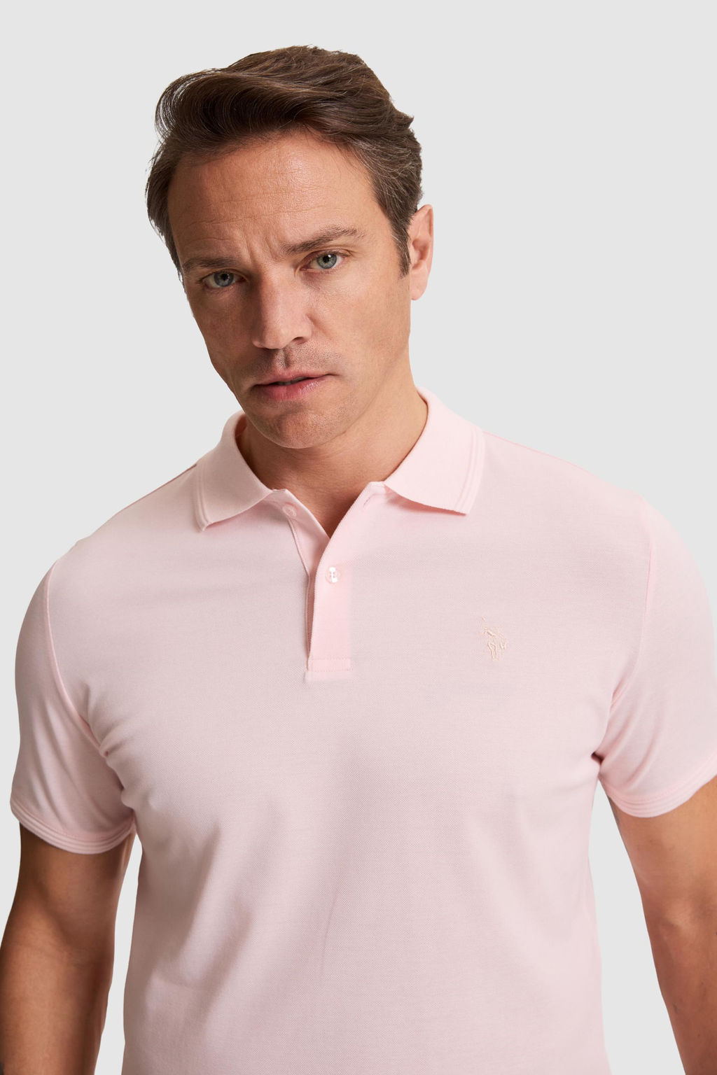 Erkek A__k Pembe Regular Fit Polo Yaka Basic Ti__rt - U.s. polo assn фото 2