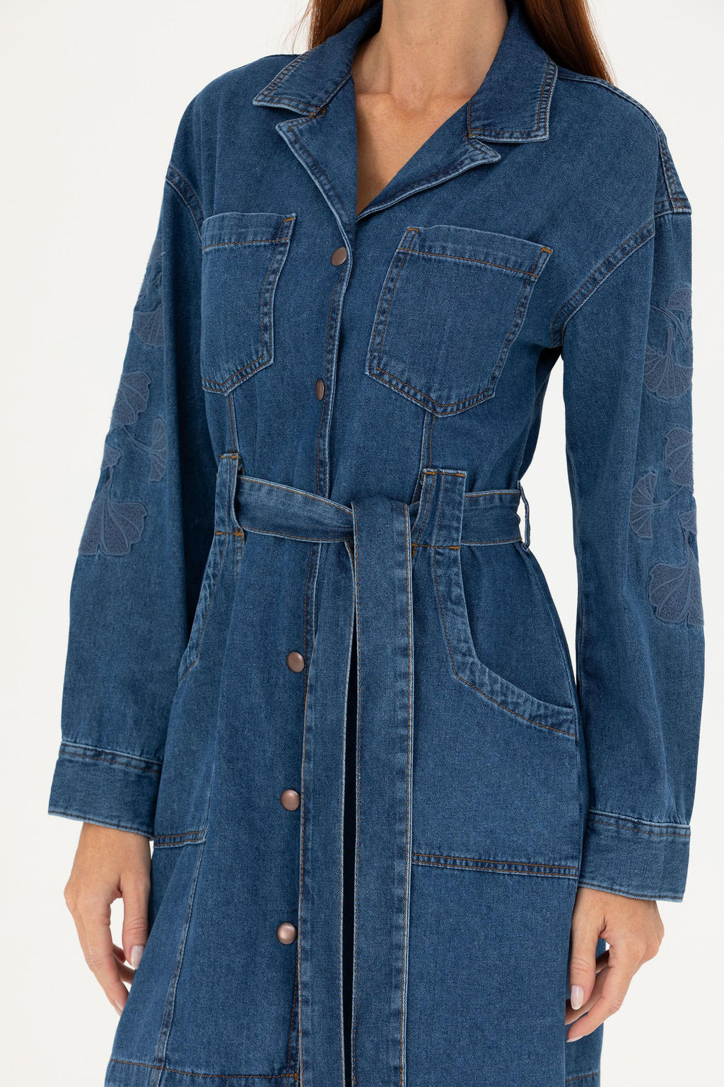 Kad_n Koyu Mavi Jean Elbise - U.s. polo assn фото 6