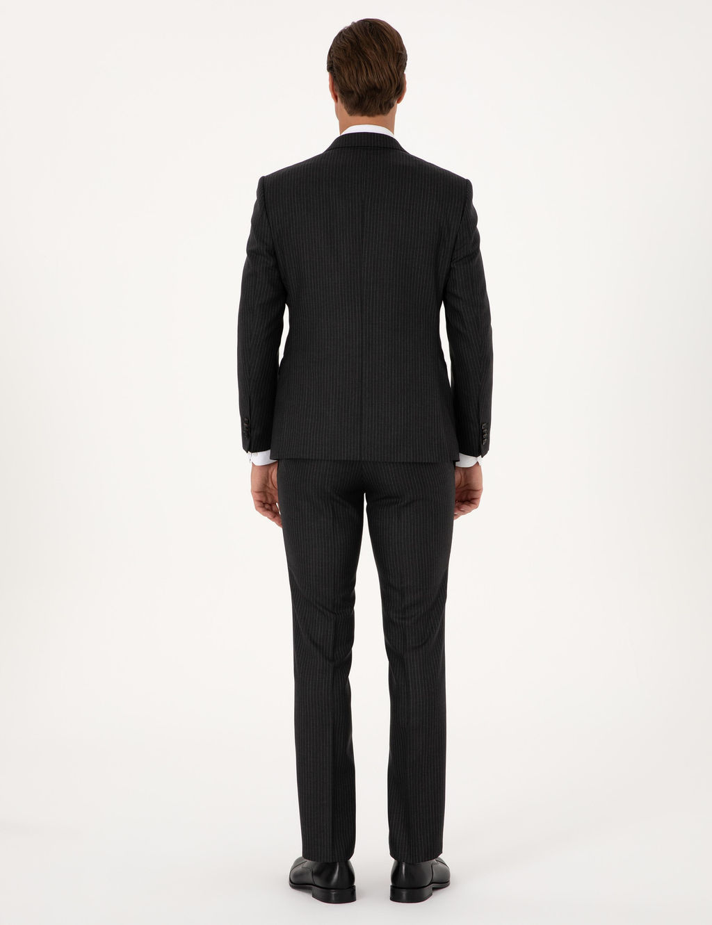 Antrasit Slim Fit %100 Ka_mir _izgili Tak_m Elbise