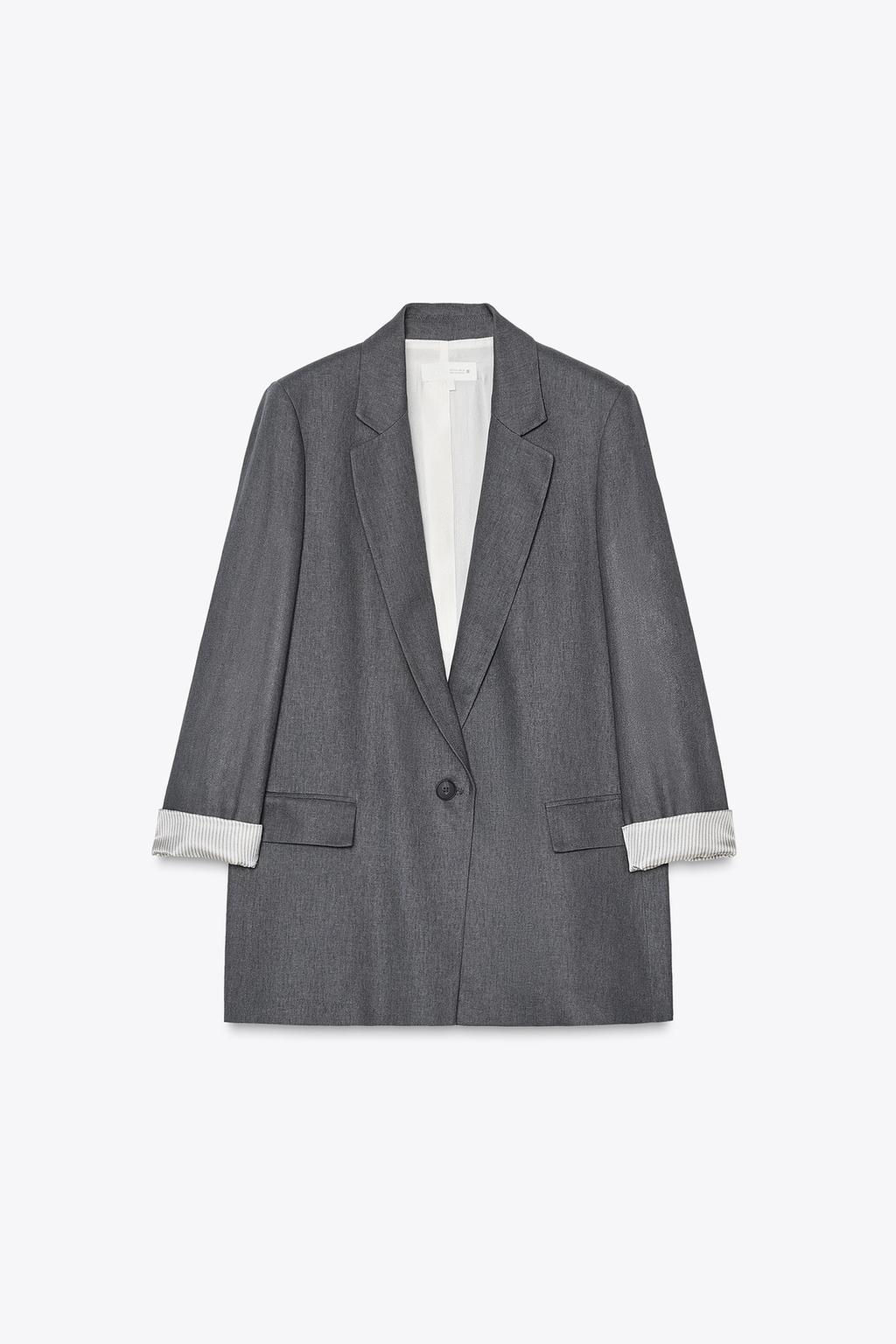 LINEN BLAZER WITH PRINTED CUFFS - Zara фото 10