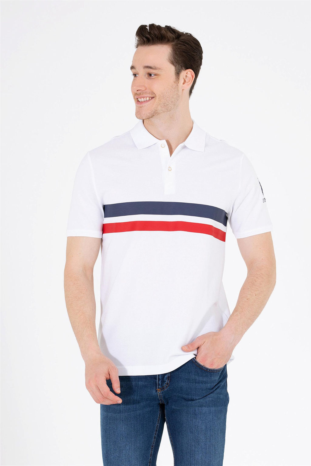 Мужская белая футболка с воротником-поло Неожиданная скидка в корзине - U.s. polo assn фото 2