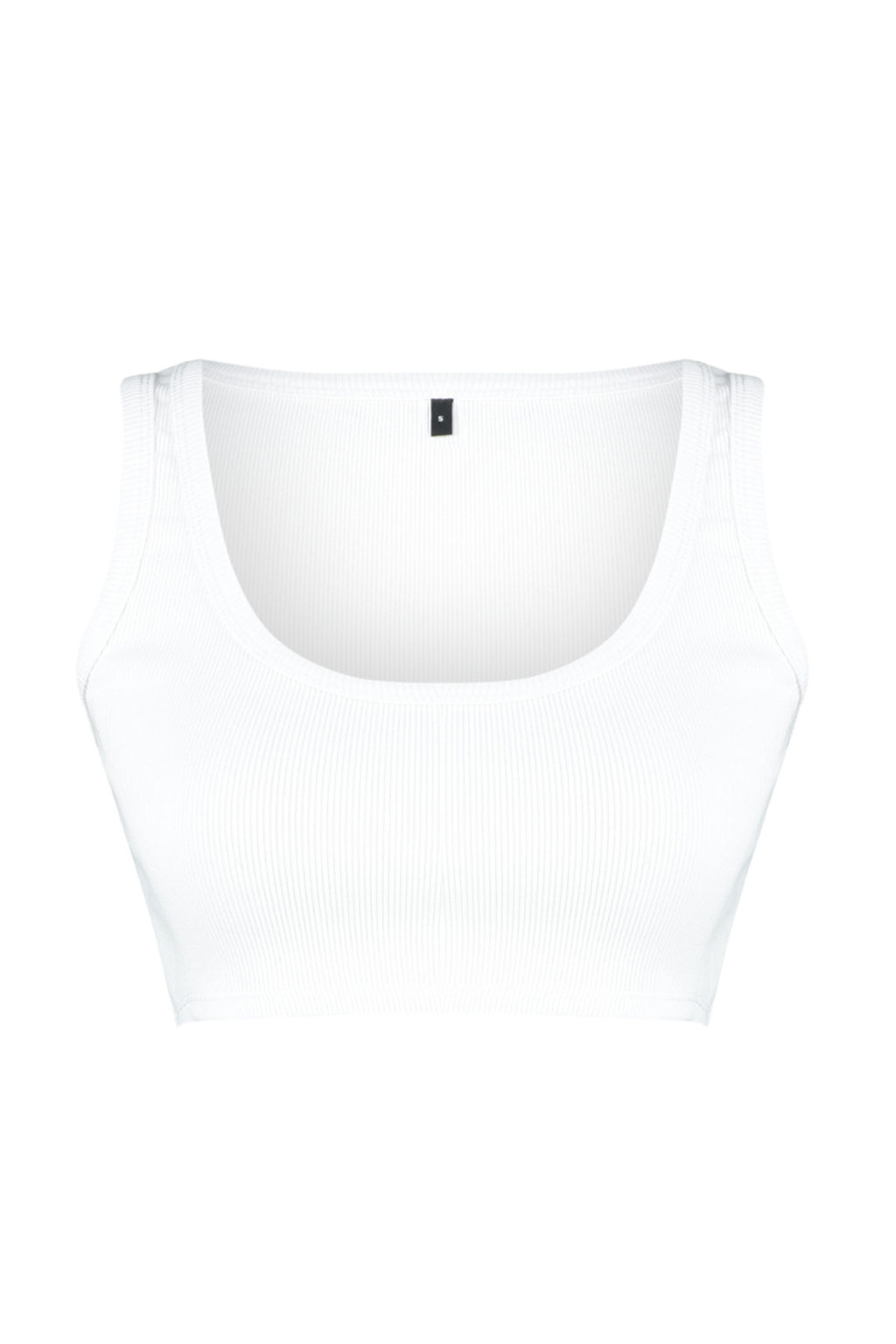Beyaz Ask?l? Crop Fitilli Esnek Orme Atlet TWOSS24AL00023