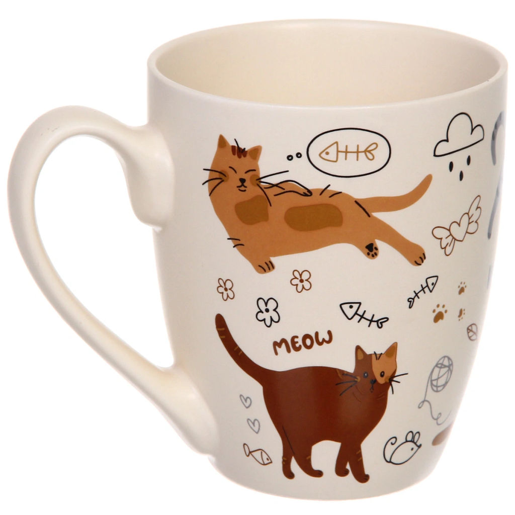 Цена за 2 шт. Кружка керамическая 350мл "Славные котики", микс 4рисунка