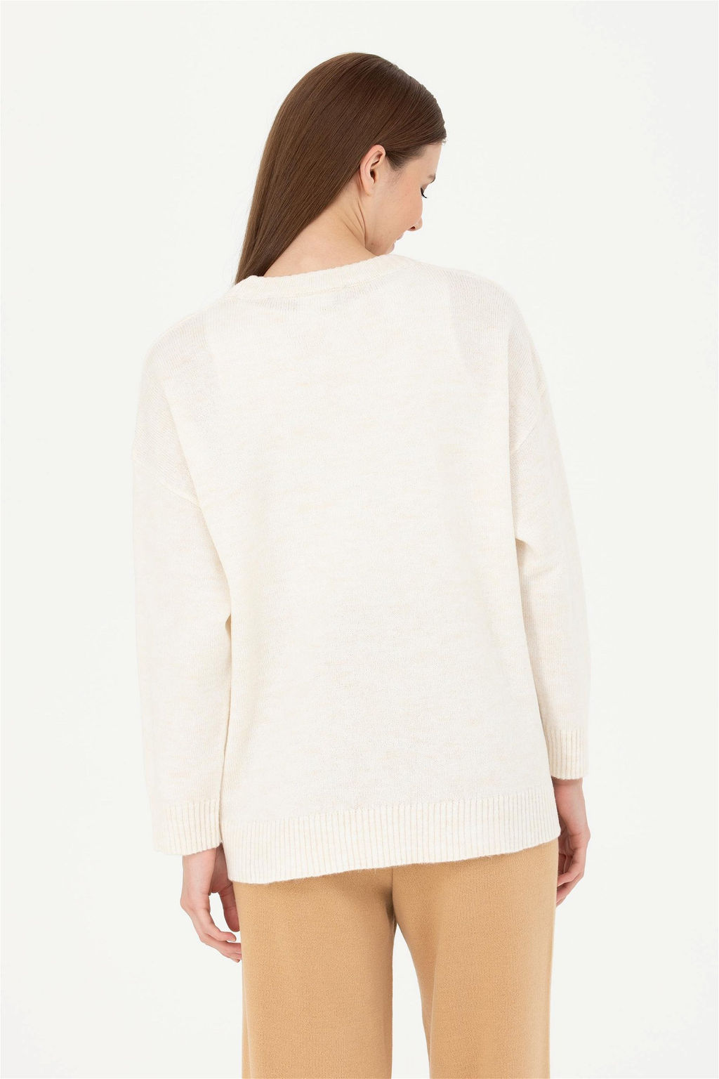 Женский свитер цвета экрю - U.s. polo assn фото 5