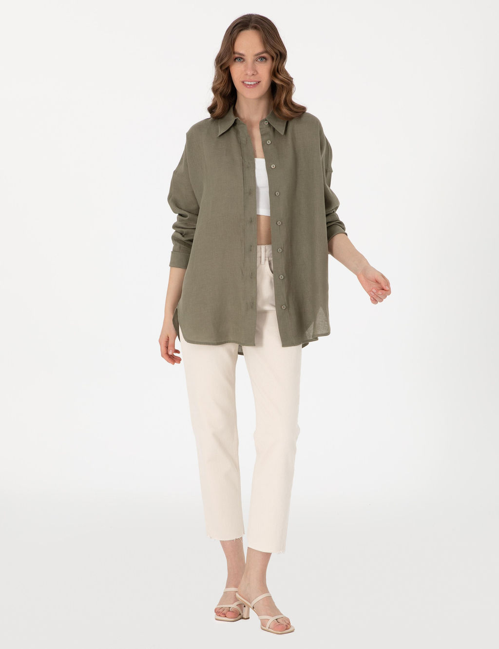 Haki Oversize Uzun Kollu G_mlek - Pierre cardin фото 5