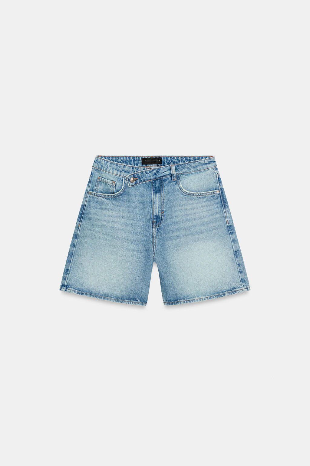 SHORTS Z1975 DENIM CINTURA CRUZADA / Azul medio - Zara фото 7