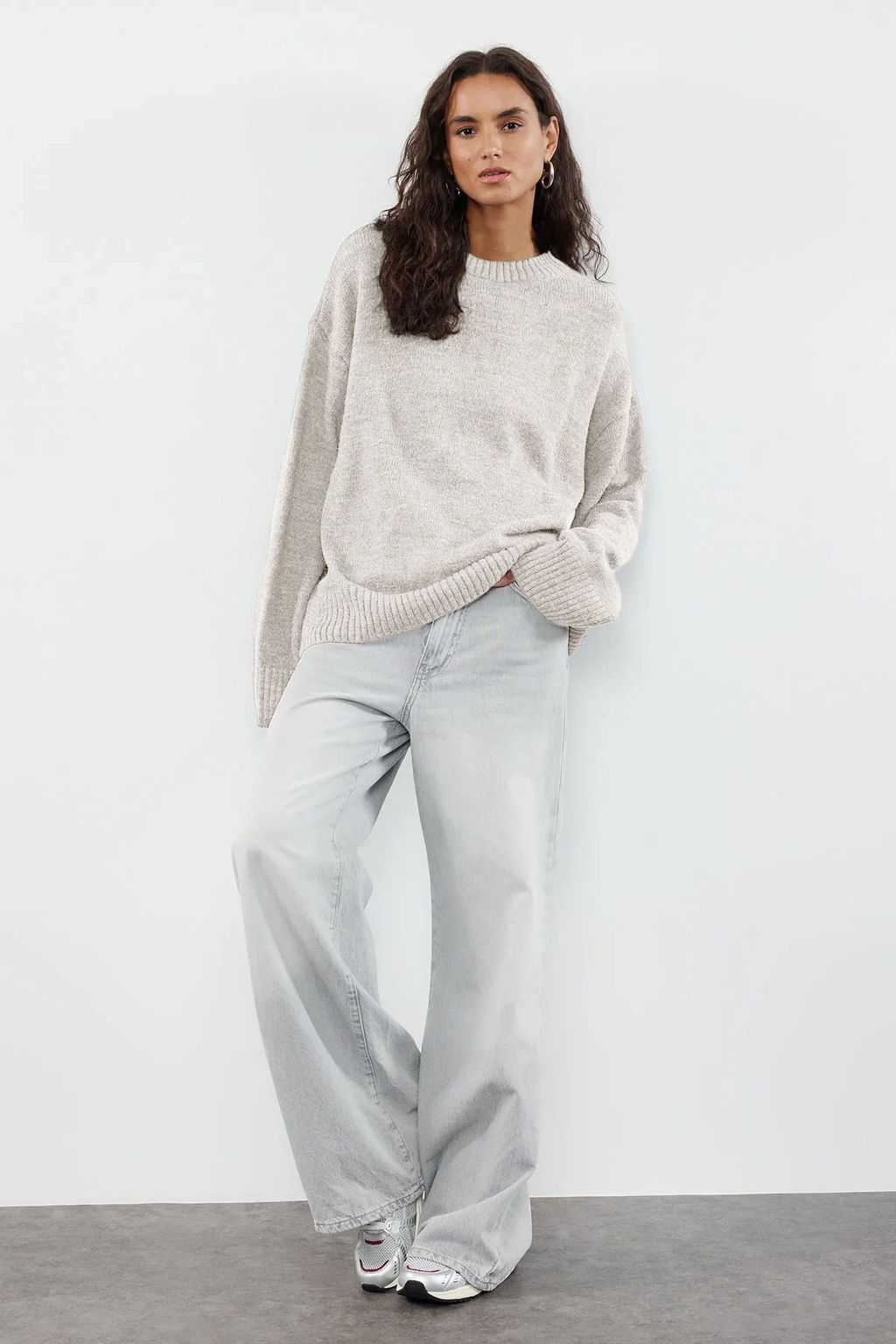 Tas Genis Kal?p Yumusak Dokulu Triko Kazak TWOAW25KZ00168