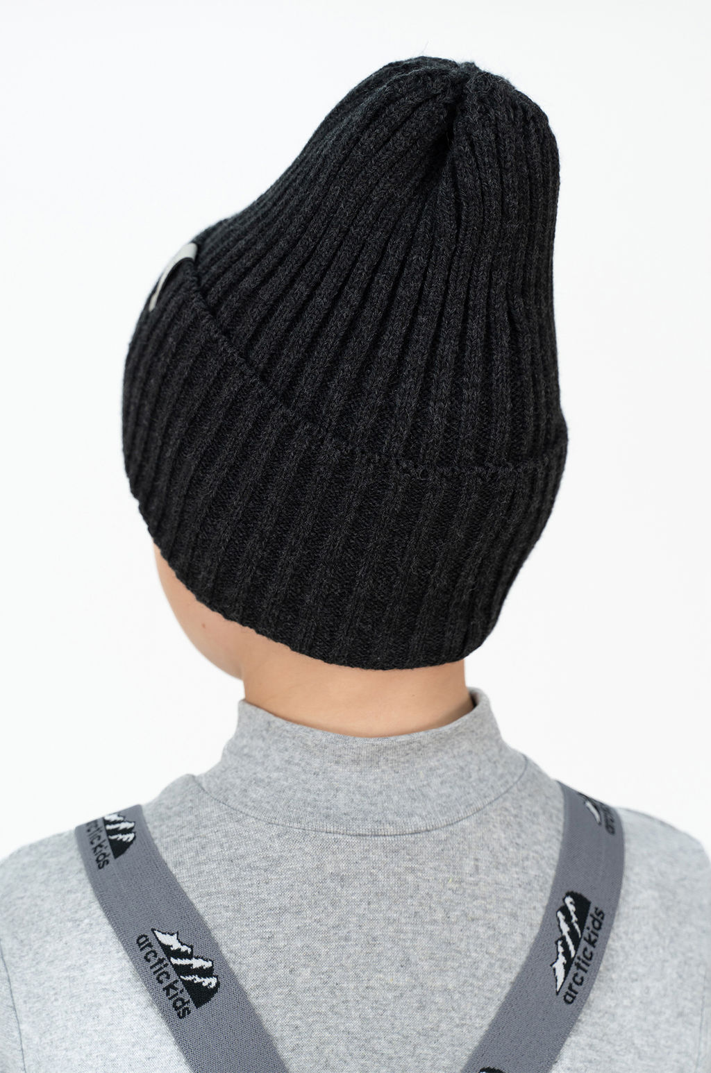 Шапка вязаная антрацит Ш-120 (56-58)