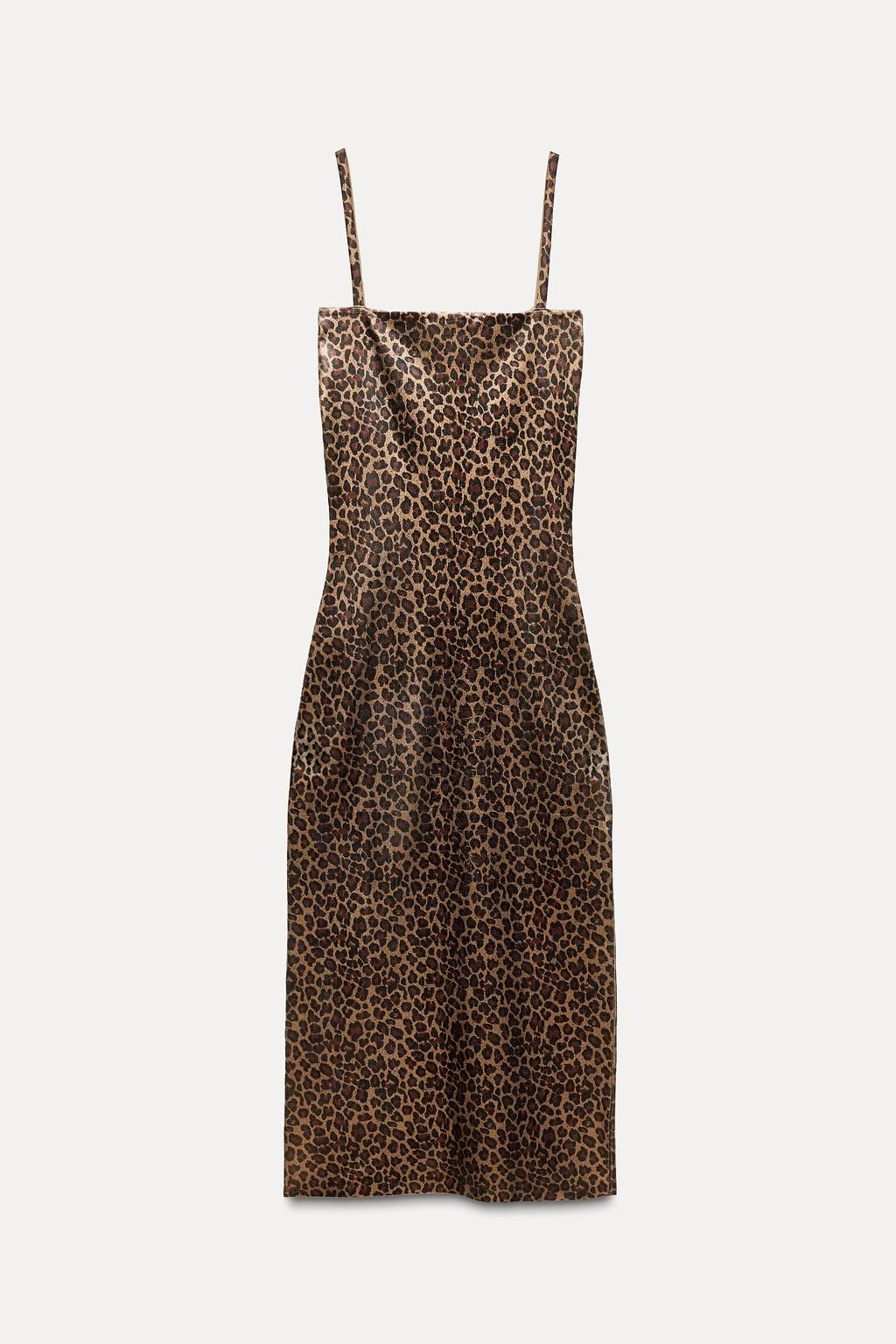 KNIT FOIL DRESS WITH ANIMAL PRINT - Zara фото 4