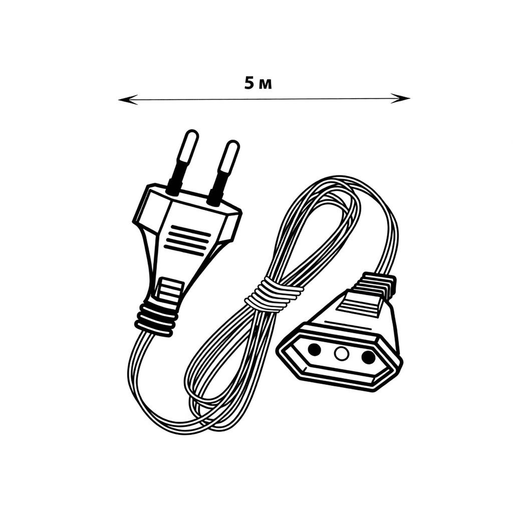 UCX-Y25/100W-500 CLEAR Удлинитель для подключения гирлянд, 5м. 100 Вт. Тип Y25. Прозрачный. ТМ Uniel