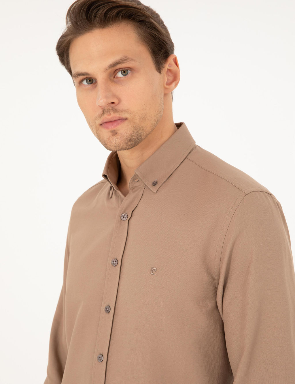A__k Kahverengi Slim Fit Uzun Kollu G_mlek