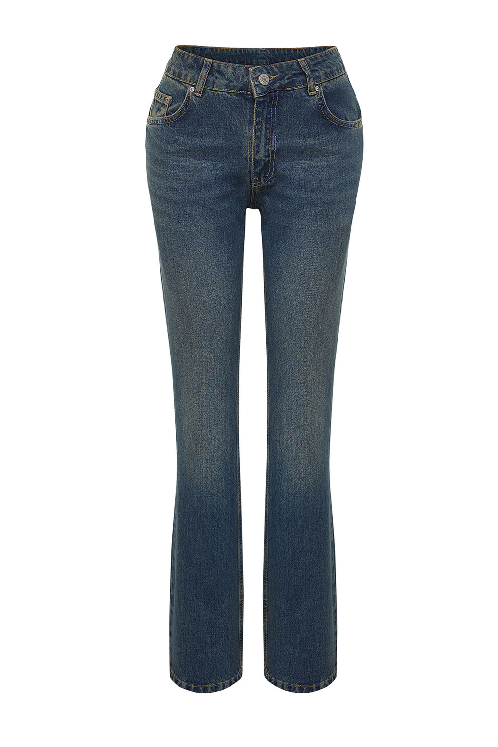 TRENDYOLMILLA Koyu Mavi Dusuk Bel Straight Jeans TWOSS24JE00100  фото 7