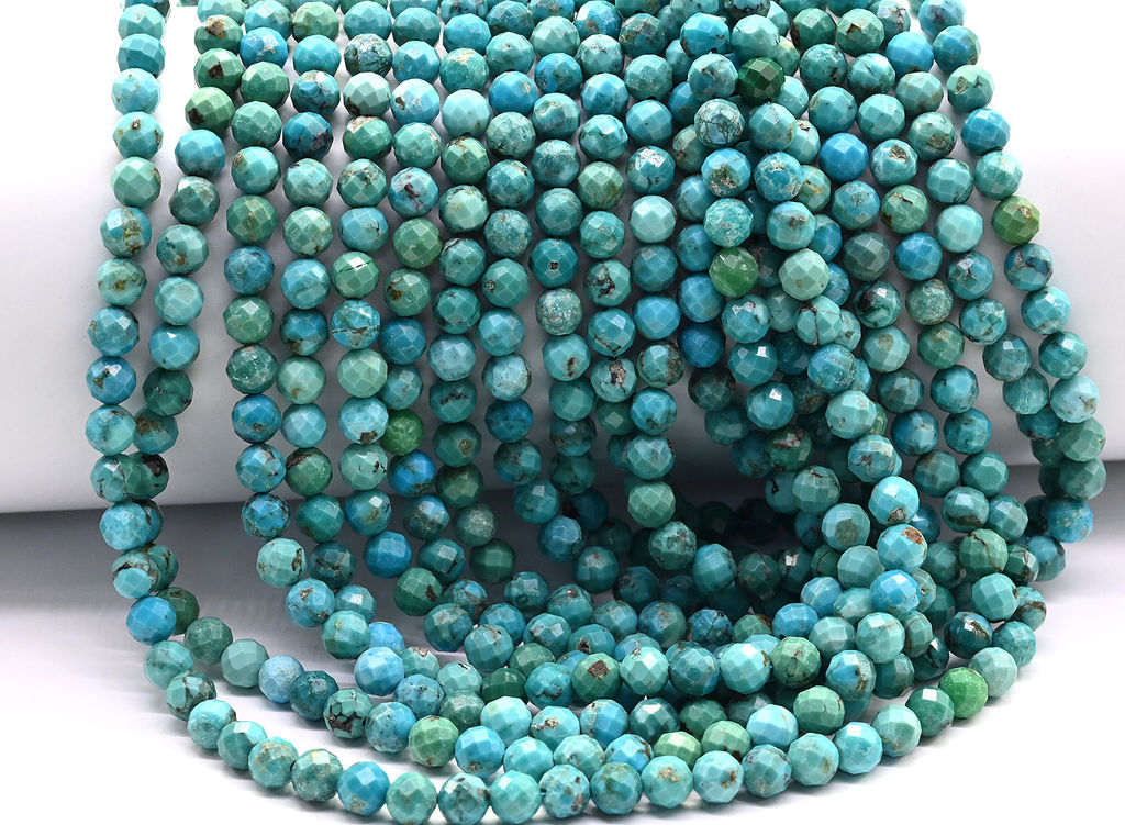 Бусины из бирюзы шарик гр.6мм, 38см, 69 бусин Радуга камня