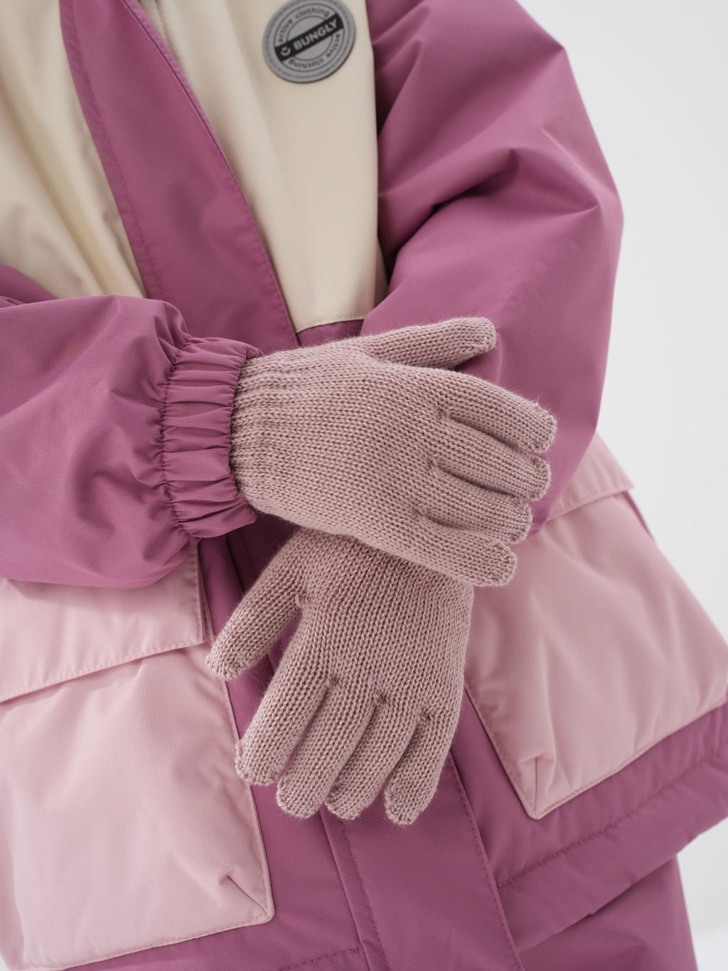 Перчатки вязаные "Пудра"