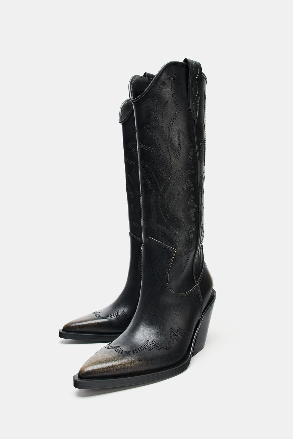 BOTA COWBOY BORDADOS / Negro - Zara фото 5