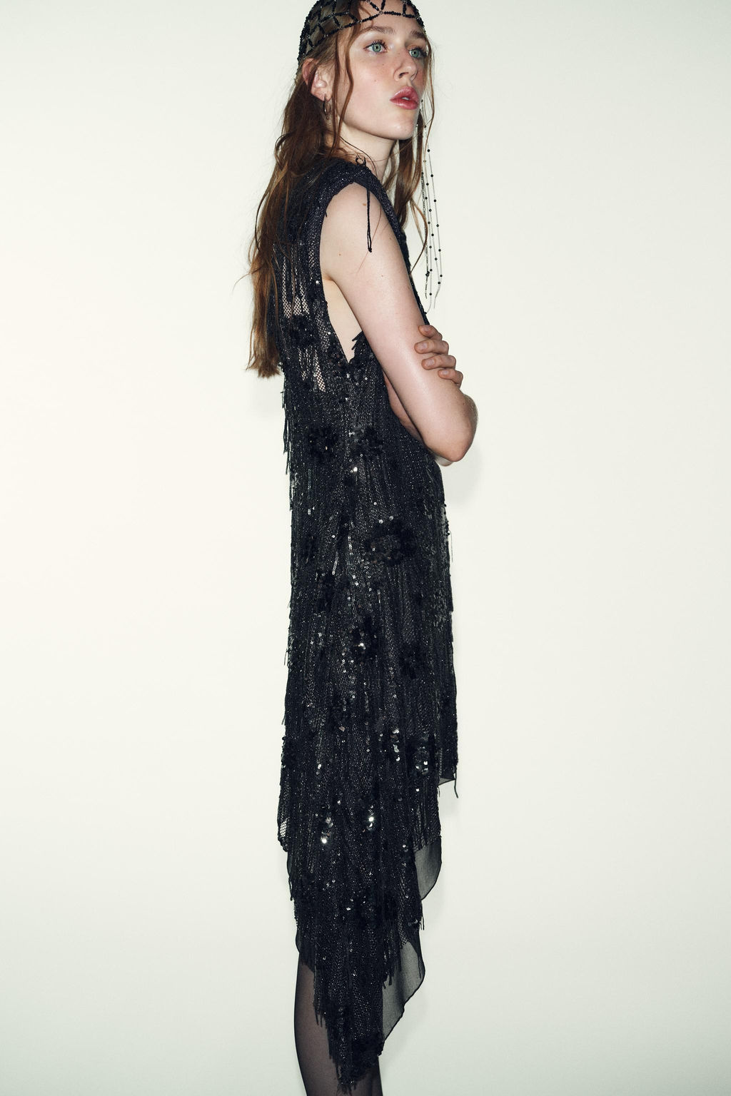 ASYMMETRIC SEQUIN MINI DRESS - Zara фото 5