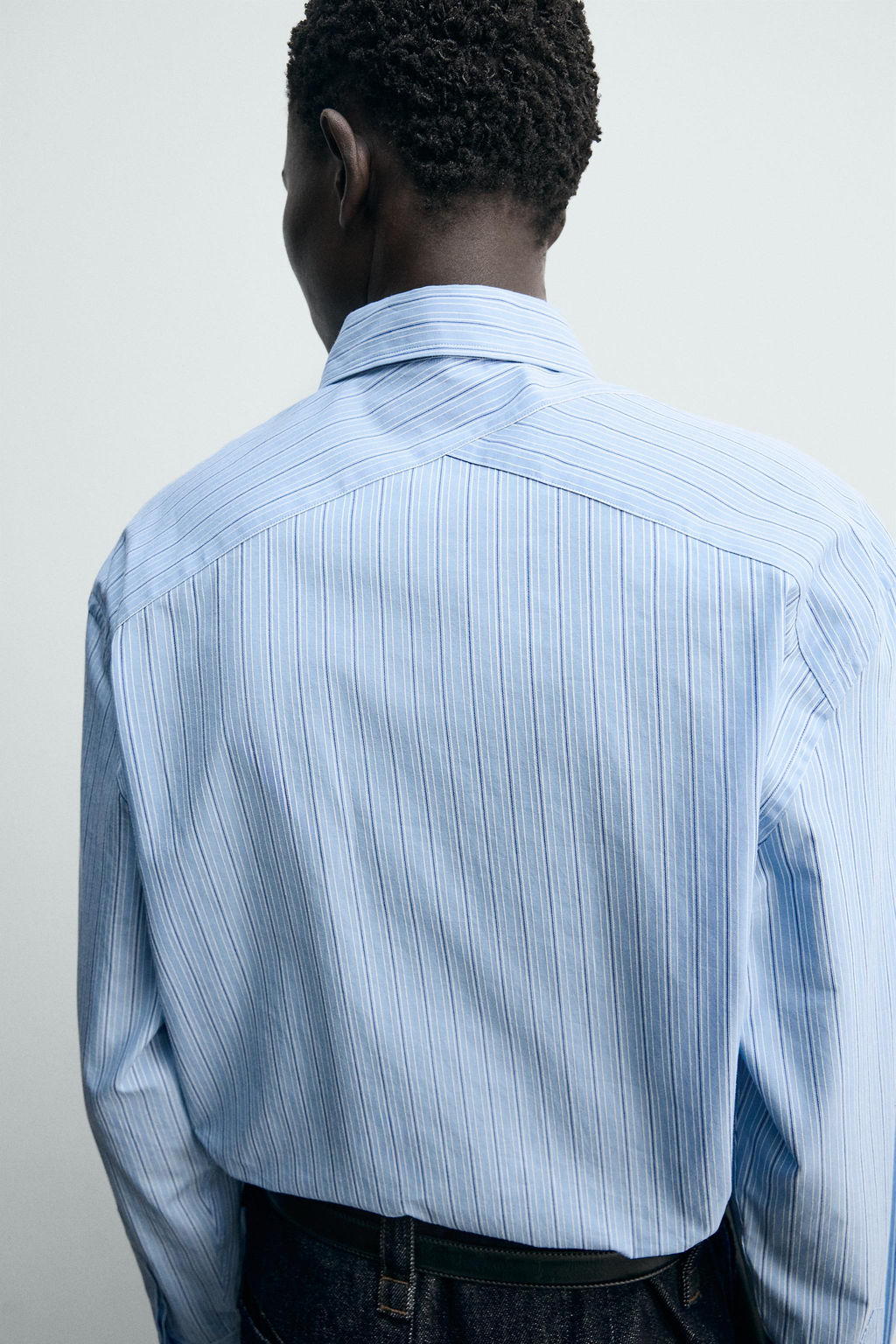 Рубашка CAMISA RELAXED FIT RAYAS голубая