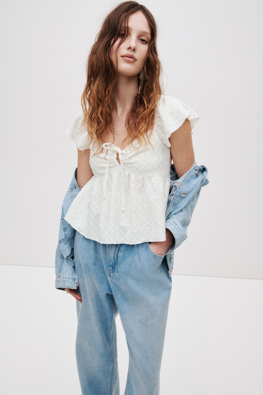 Blusa en punto pointelle - H&m фото 4