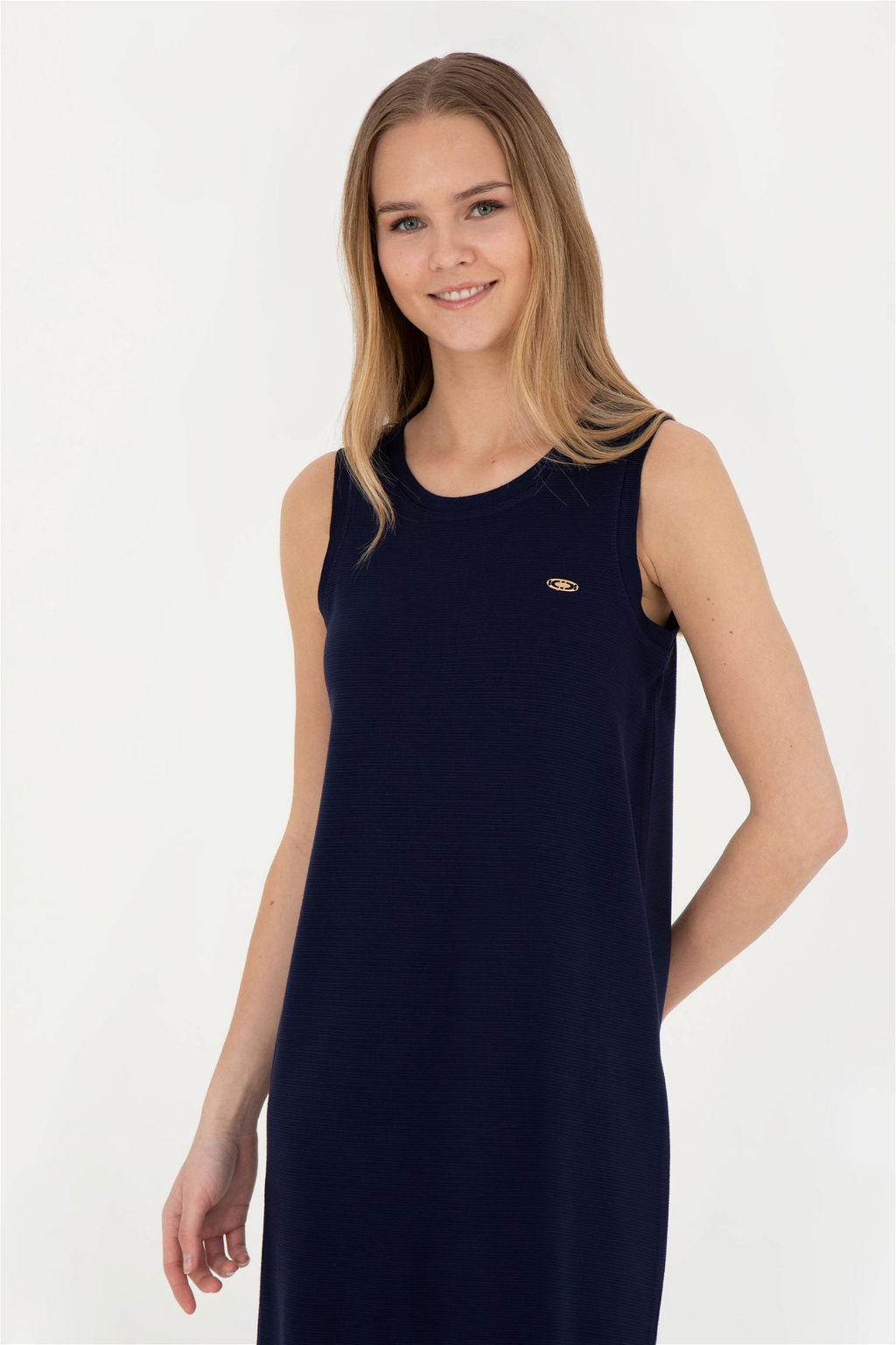 Женское темно-синее трикотажное платье - U.s. polo assn фото 4